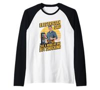 Funny Electrician Dad Like A Regular Dad But Shocking Maglia con Maniche Raglan