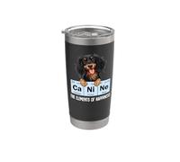 Funny Elements Happiness Black Long Haired Dachshund Lover Bicchiere termico in acciaio inox doppia parete