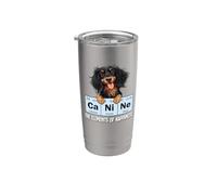 Funny Elements Happiness Black Long Haired Dachshund Lover Bicchiere termico in acciaio inox doppia parete