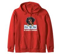 Funny Elements Happiness Black Long Haired Dachshund Lover Felpa con Cappuccio