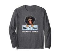 Funny Elements Happiness Black Long Haired Dachshund Lover Maglia a Manica