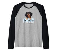 Funny Elements Happiness Black Long Haired Dachshund Lover Maglia con Maniche Raglan