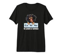 Funny Elements Happiness Black Long Haired Dachshund Lover Maglietta Premium
