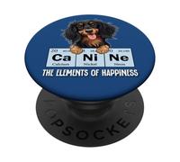 Funny Elements Happiness Black Long Haired Dachshund Lover PopSockets PopGrip Adesivo