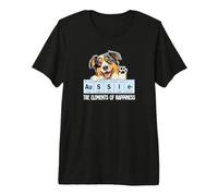 Funny Elements of Happiness Black Australian Shepherd Lover Maglietta Premium