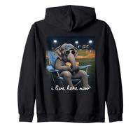 Funny Elephant Baseball Vivo Qui Adesso Felpa con Cappuccio