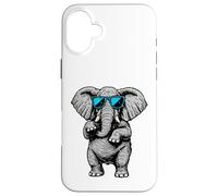 Funny Elephant With Sunglasses Cute African Animals Humor Custodia per iPhone 16 Plus