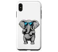 Funny Elephant With Sunglasses Cute African Animals Humor Custodia per iPhone XS Max