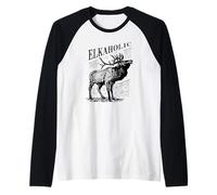 Funny Elk Hunting - Elkaholic for Hunters Maglia con Maniche Raglan