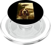 Funny English Springer Spaniel Dog UFO Encounter Aliens PopSockets PopGrip per MagSafe