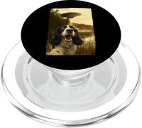 Funny English Springer Spaniel Dog UFO Encounter Aliens PopSockets PopGrip per MagSafe