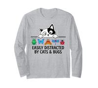 Funny Entomologist Saying Easily Distracted by Cats And Bugs Maglia a Manica