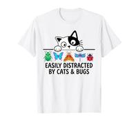 Funny Entomologist Saying Easily Distracted by Cats And Bugs Maglietta