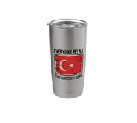 Funny Everyone Relax The Turkish Is Here Citazioni Bandiera Turchia Bicchiere termico in acciaio inox doppia parete