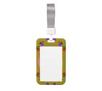 Funny Face Peach Printing Card Badge Holder Double-Sided Sliding Cover Design, in grado di scansionare pellicola trasparente