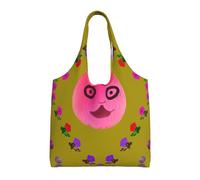 Funny Face Peach stampato Canvas Bag Donna Moda Spalla Tote Bag Leggero Shopping Bag