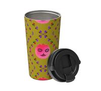 Funny Face Peach - Tazza da caffè isolata. Elegante thermos da 500 ml che mantiene le bevande calde per ore, perfetto per caffè, tè e altro ancora.