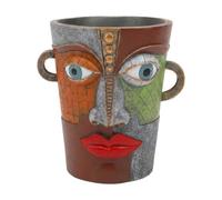 Funny Face Planter, Abstract Resin Artistic Vase with Drainage Design