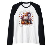 Funny Fall Saying for Garden Mom with Autumn Leaves GNOME Maglia con Maniche Raglan