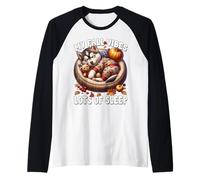 Funny Fall Saying for Husky Dad And Husky Mom Autumn Sleep Maglia con Maniche Raglan