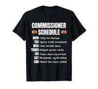 Funny Fantasy Football Commissioner Schedule Draft Day Maglietta