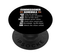 Funny Fantasy Football Commissioner Schedule Draft Day PopSockets PopGrip Adesivo