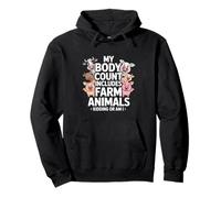 Funny Farm Animals Body Count Sarcastico Detto Felpa con Cappuccio