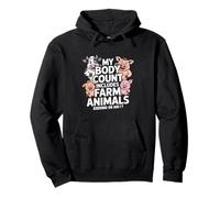 Funny Farm Animals Body Count Sarcastico Detto Felpa con Cappuccio