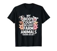 Funny Farm Animals Body Count Sarcastico Detto Maglietta