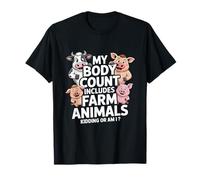 Funny Farm Animals Body Count Sarcastico Detto Maglietta