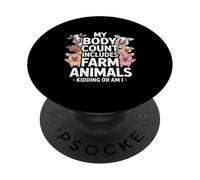 Funny Farm Animals Body Count Sarcastico Detto PopSockets PopGrip Adesivo