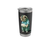 Funny fat Cat IA art design print Bicchiere termico in acciaio inox doppia parete