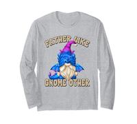 Funny Fathers Day GNOME Graphic for Men Bearded Dragon Dad Maglia a Manica
