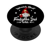 Funny Fathers Day Gnome To Firefighter And Best Fireman Dad PopSockets PopGrip Adesivo