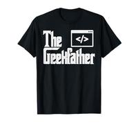 Funny Fathers Day The Geek-father Programmer Coder Dad Geek Maglietta