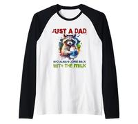 Funny Father's Just a dad who always returned with the Milk Maglia con Maniche Raglan