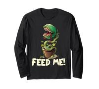 Funny Feed Me Always Hungry Venus Fly Trap Camicia Halloween Maglia a Manica