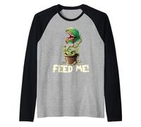 Funny Feed Me Always Hungry Venus Fly Trap Camicia Halloween Maglia con Maniche Raglan