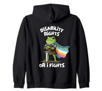 Funny Fight Until Disability Rights Medieval Frog Meme Felpa con Cappuccio
