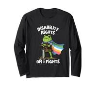 Funny Fight Until Disability Rights Medieval Frog Meme Maglia a Manica