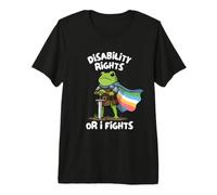 Funny Fight Until Disability Rights Medieval Frog Meme Maglietta Premium