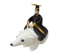 Funny Figures, Home Decorative Model, 3.94x1.97x3.94inches, Collectible Emperor Riding Polar Bear Statue, Hand-Painted Resin Design, Unique Conversation Piece, 1-Pack, for Living Room, Bedroom, Study