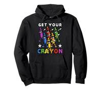 Funny First Day of School Get Your Crayon Dabbing Crayons Felpa con Cappuccio