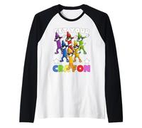 Funny First Day of School Get Your Crayon Dabbing Crayons Maglia con Maniche Raglan
