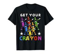 Funny First Day of School Get Your Crayon Dabbing Crayons Maglietta