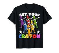 Funny First Day of School Get Your Crayon Dabbing Crayons Maglietta