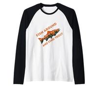 Funny Fish Around And Find Trout Maglia con Maniche Raglan