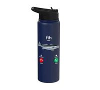 Funny Fish Calling Phone Screen Meme Design Stainless Steel Insulated Water Bottle