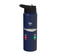 Funny Fish Calling Phone Screen Meme Design Stainless Steel Insulated Water Bottle