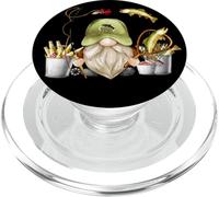 Funny Fishing And Beer Motif For Men And Dad Fisherman Gnome PopSockets PopGrip per MagSafe